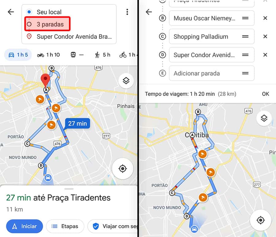 como fazer uma rota entrega no Google Maps