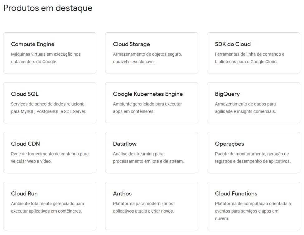 google cloud platform funcionalidades